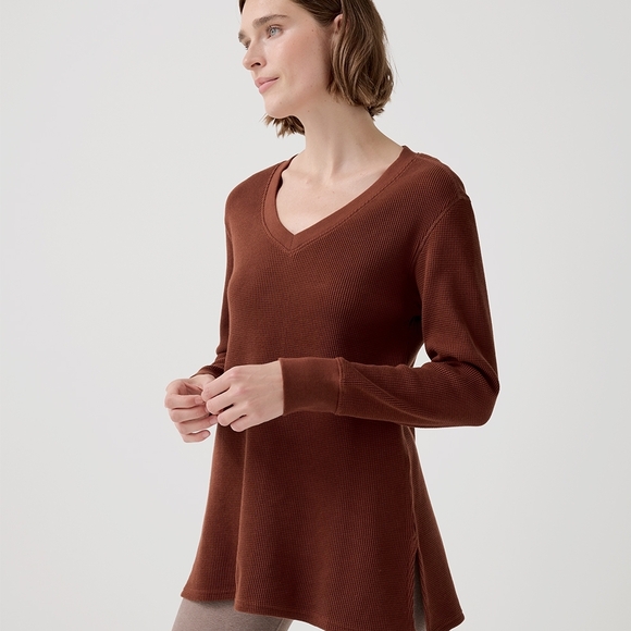 Pact Women's V-Neck Sweater in Rich Brown - Picture 6 of 8